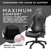 Anda Seat Phantom 3 Leather Gaming Chair - Stormy Black - XL Size